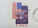 USPS Scott UY38 14c USA Flag Stars And Stripes First Day of Issue Postal Card -- New