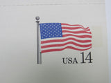 USPS Scott UY38 14c USA Flag Stars And Stripes First Day of Issue Postal Card -- New