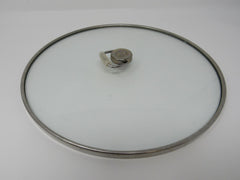 Professional Round Cookware Lid With Center Handle 10-in Glass Metal -- Used