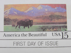 USPS Scott UY39 15c America The Beautiful First Day of Issue Postal Reply Card -- New