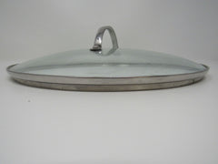 Professional Round Cookware Lid With Center Handle 12-in Metal Glass -- Used