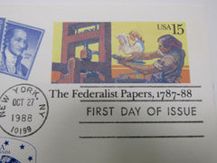 USPS Scott UX126 15c The Federalist Papers 1787-88 First Day of Issue -- New