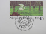 USPS Scott UX129 15c America The Beautiful Marsh First Day of Issue Postal Card -- New