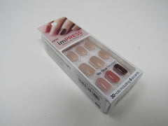 Kiss ImPress Press On Manicure 30 ct Autumn Ultra Fit Design Acrylic -- New