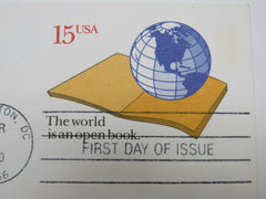 USPS Scott UX146 15c World Literacy Year First Day of Issue Postal Card -- New