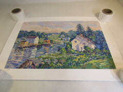 Print 132/395 Vintage Evergreen Landing Unframed Art 37in x 26in Bill Schmidt -- Used