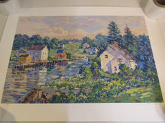 Print 132/395 Vintage Evergreen Landing Unframed Art 37in x 26in Bill Schmidt -- Used