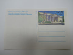 USPS Scott UX151 15c Constitution Hall Mint Never Hinged/MNH Postal Card -- New