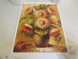 Print 2/50 Vintage Unframed Art 16.5in x 12in A. Nord Sunflowers Contemporary -- Used