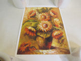 Print 2/50 Vintage Unframed Art 16.5in x 12in A. Nord Sunflowers Contemporary -- Used