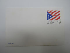 USPS UX153 19c Stylized Stars and Stripes US Flag Postal Card -- New