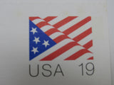 USPS Scott UY40 19c Stylized Stars and Stripes US Flag Postal Reply Card -- New