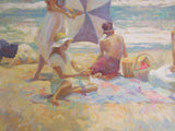 Vintage Frolicking At The Sea Unframed Art 162/350 38in x 31in Don Hatfield -- Used