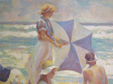 Vintage Frolicking At The Sea Unframed Art 162/350 38in x 31in Don Hatfield -- Used