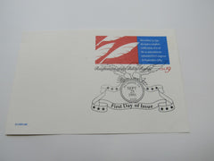 USPS Scott UX156 19c Bill Of Rights Ratification First Day of Issue Postal Card -- New