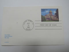 USPS Scott UX157 19c Notre Dame Sesquicentennial First Day of Issue Postal Card -- New