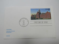 USPS Scott UX159 19c University Of Vermont The Old Mill First Day of Issue -- New