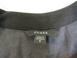 Guess Vest Shirt Top Black Zippered Front Polyester Spandex Female Adult Size M -- Used