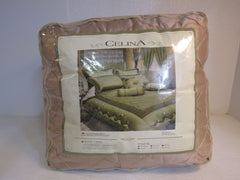 DeLong Celina 7 PCS Embroidery Comforter Set Queen 1608-5 Beige 113768 -- New