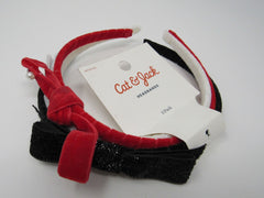 Cat & Jack Headbands Set of 3 Red White Black Fabric Female One Size -- New