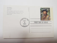 USPS Scott UX180 19c Jim Bridger First Day of Issue Postal Card -- New