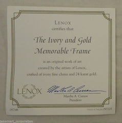 Lenox Handcrafted Fine China 24k Gold Memorable Round Frame