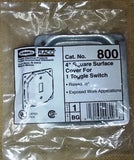 Raco 800 4in Square Surface Cover for 1 Toggle Switch Steel -- New
