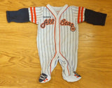 Carter's Footed Pajamas Boys Onesie Newborn Cotton Daddys Allstar Baseball -- Used