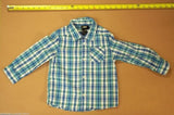 H&M Boys Button-Down Shirt 18-24m Toddler Blue Plaid -- Used