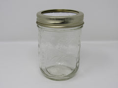 Unbranded/Generic Canning Jar Fruit Embossed 3in L x 3in W x 4in H Vintage Glass -- Used