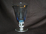 Designer Water Glass Short Stem 7in x 4in x 4in Blue Classic -- Used