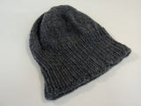 Handcrafted Reversible Slouchy Hat Medium Gray Textured 100% Merino Wool Female -- New No Tags